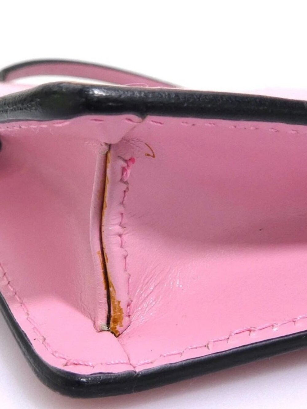 Auth PRADA Pochette Pink Leather/Silvertone - e61826a - Picture 10 of 14